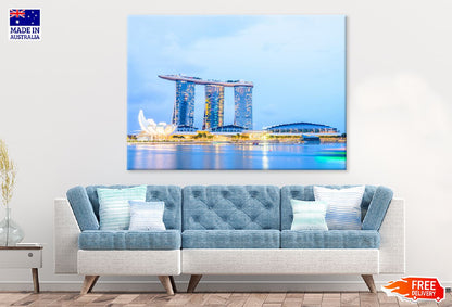 Singapore Skyline City Twilight Photograph Print 100% Australian Made