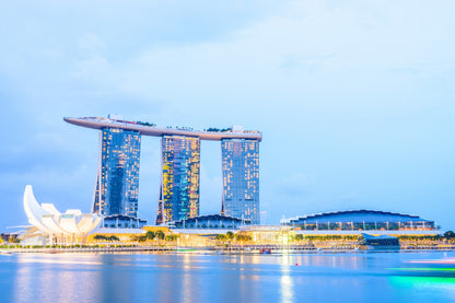 Singapore Skyline City Twilight Photograph Print 100% Australian Made