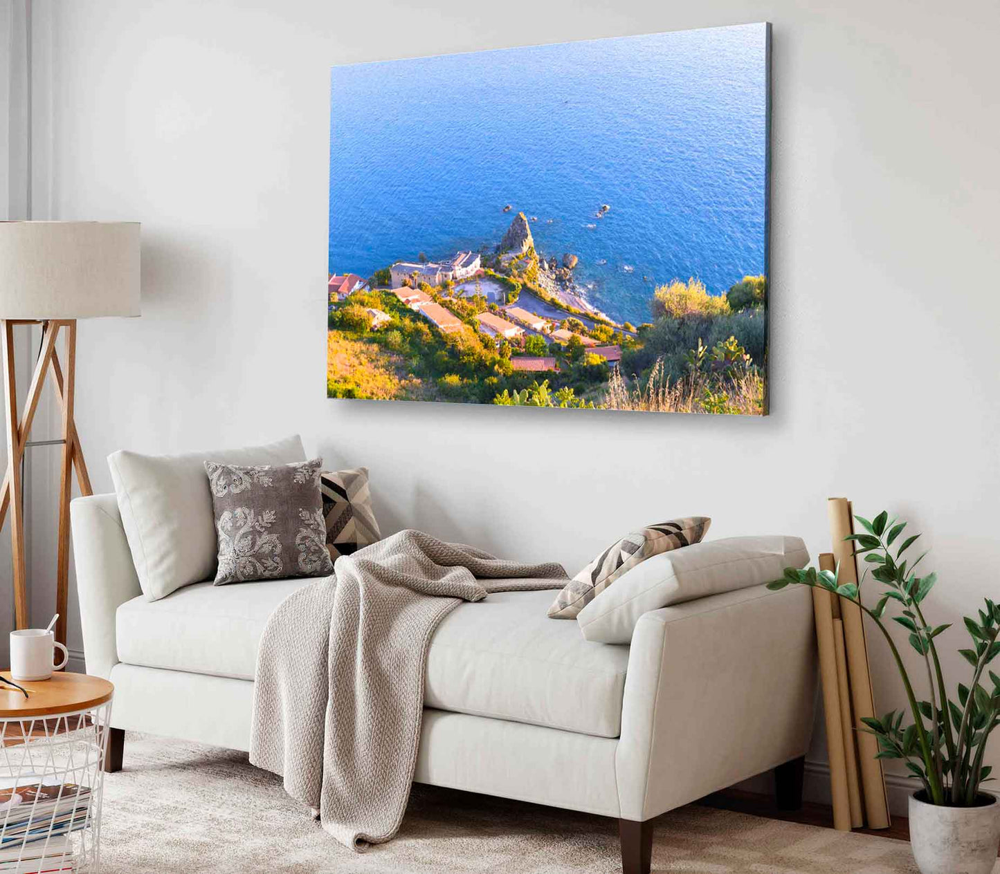 Bella Home Aerial View of the Coreca Rocks Print Canvas Ready to hang