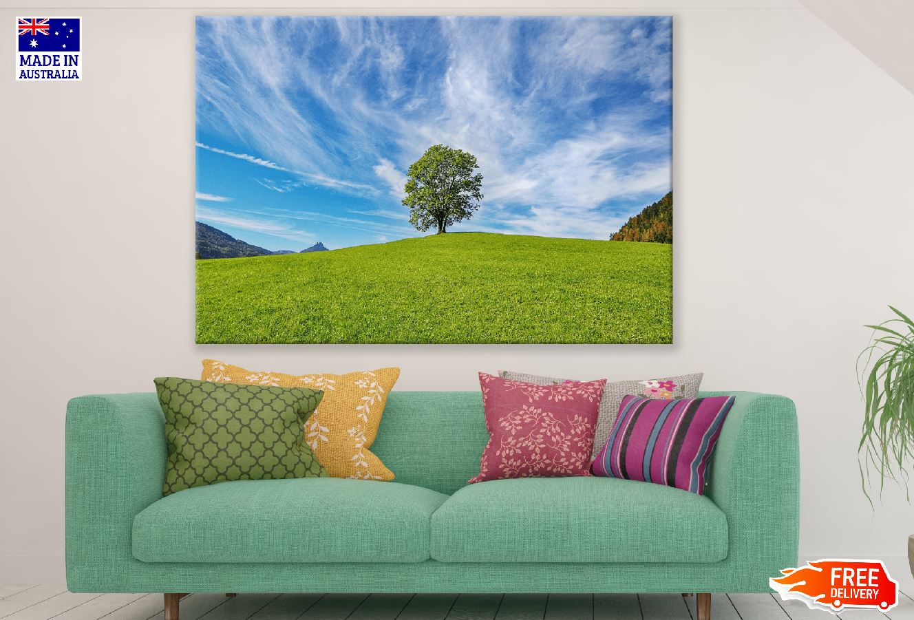 Lonely Tree on Mountain Photograph Print 100% Australian Made