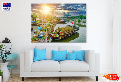 Boat on Canal Ho Chi Minh City Photograph Print 100% Australian Made