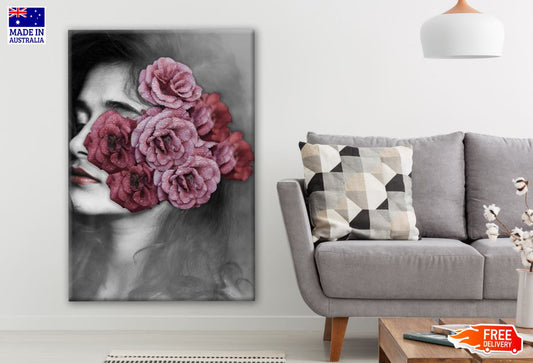 Flowers & Girl Face Photograph Print 100% Australian Made