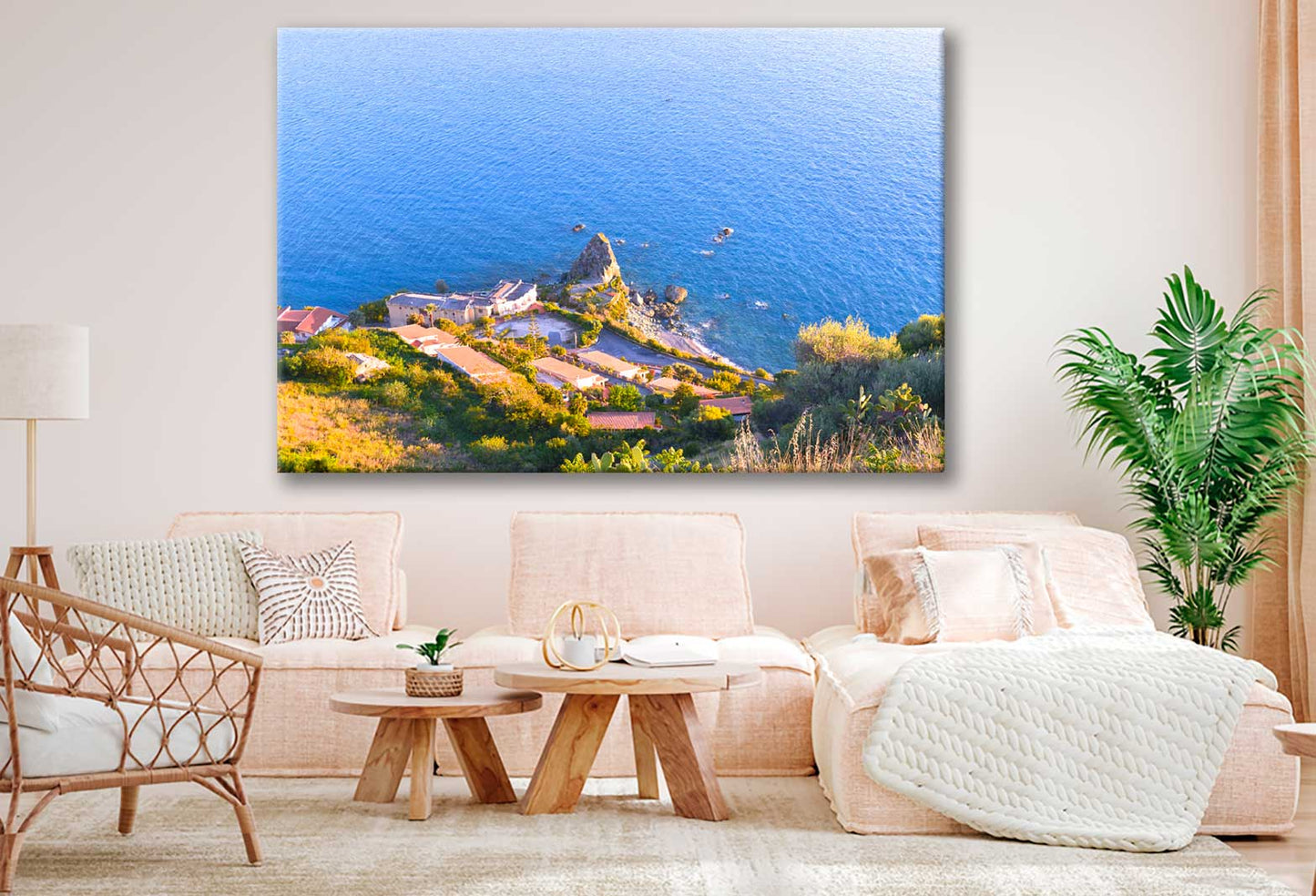 Bella Home Aerial View of the Coreca Rocks Print Canvas Ready to hang