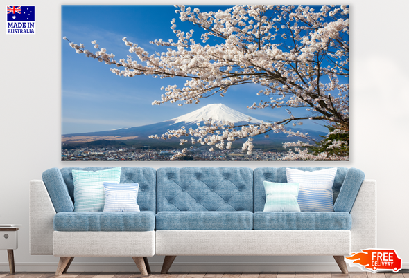 Blossom Tree & Mount Fuji View Photograph Print 100% Australian Made