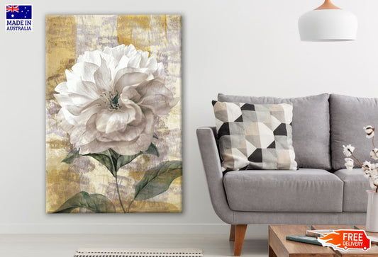 White Peony Flowers Watercolor Painting Print 100% Australian Made