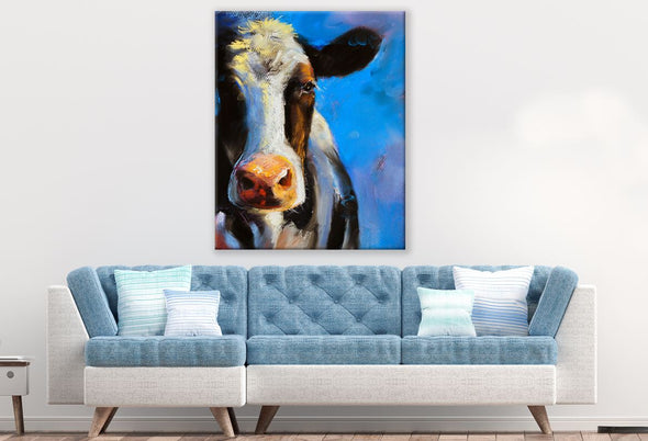 Cow Face Portrait Painting Print 100% Australian Made