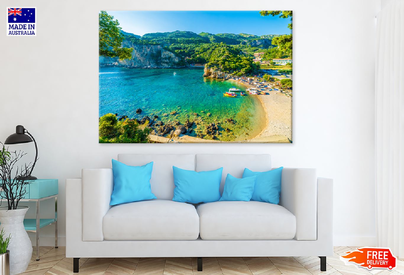 Beach in Paleokastritsa Greece Photograph Print 100% Australian Made