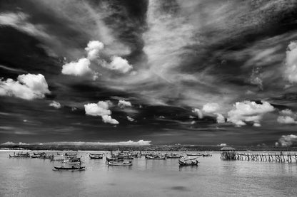 Benoa Harbour B&W Photograph Print 100% Australian Made