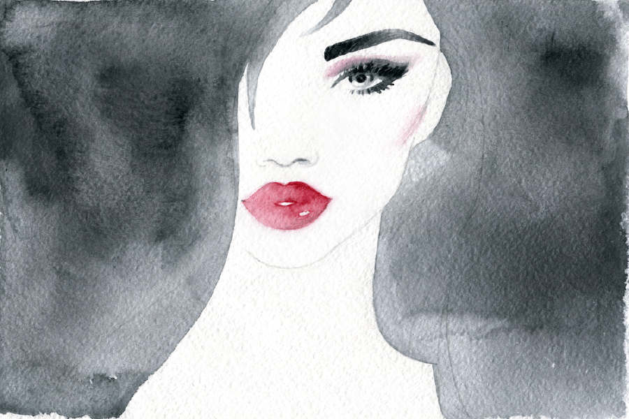 Young Woman Face Watercolor Painting Print 100% Australian Made