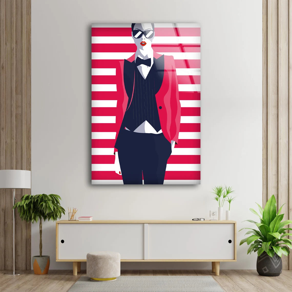 Fashion Vector Design Acrylic Glass Print Tempered Glass Wall Art 100% Made in Australia Ready to Hang