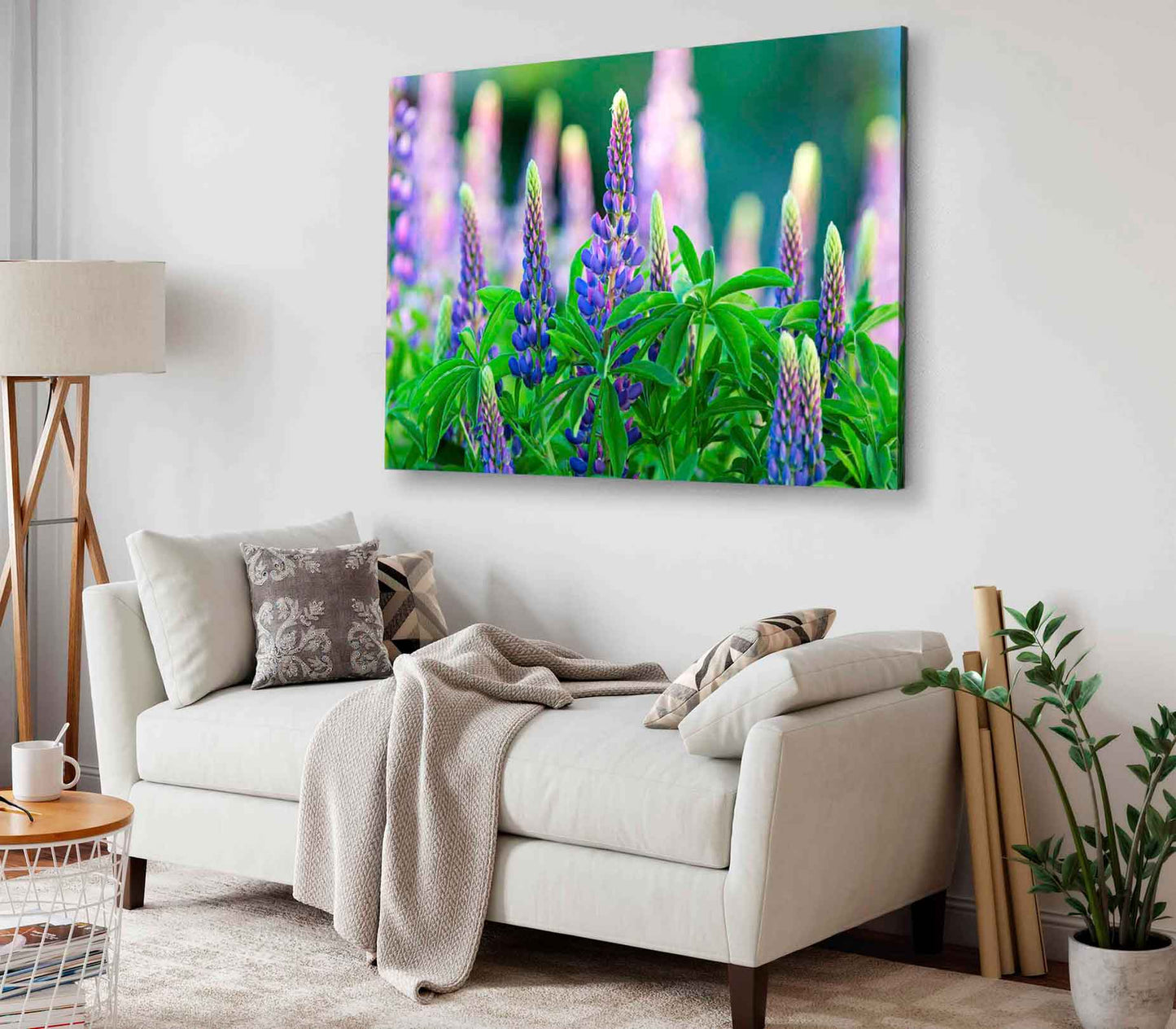 Bella Home Purple & Blue Lupine Wild Flowers Print Canvas Ready to hang