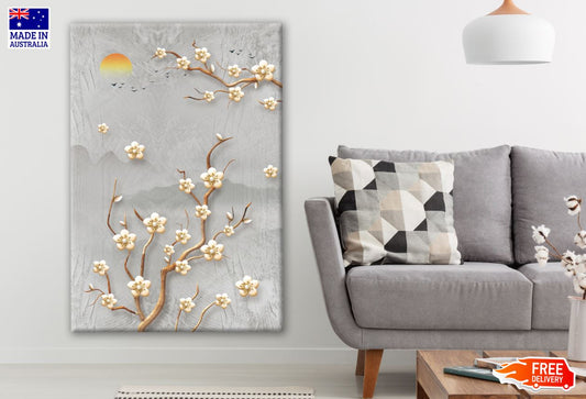 Gold Floral Tree Design Print 100% Australian Made