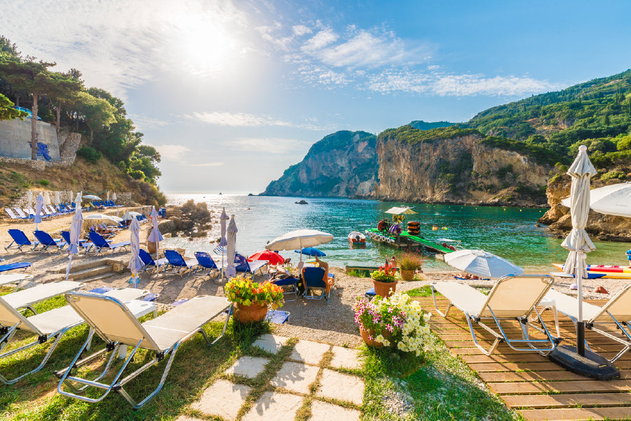 Beach in Corfu Island, Greece Photograph Print 100% Australian Made