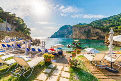 Beach in Corfu Island, Greece Photograph Print 100% Australian Made