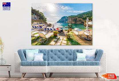Beach in Corfu Island, Greece Photograph Print 100% Australian Made