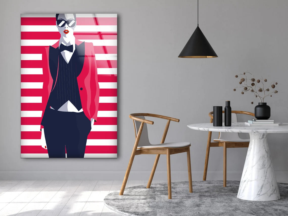 Fashion Vector Design Acrylic Glass Print Tempered Glass Wall Art 100% Made in Australia Ready to Hang