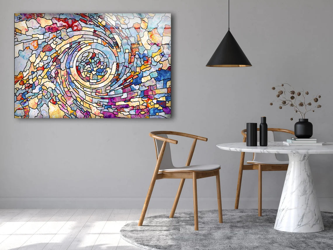 Colorful Glass Mosaic Design Acrylic Glass Print Tempered Glass Wall Art 100% Made in Australia Ready to Hang