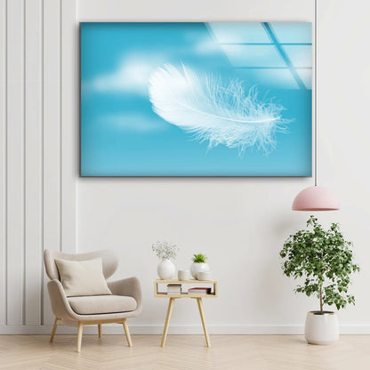 Feather Photograph Acrylic Glass Print Tempered Glass Wall Art 100% Made in Australia Ready to Hang