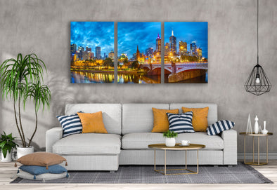 3 Set of City Night View Scenery Photograph High Quality Print 100% Australian Made Wall Canvas Ready to Hang
