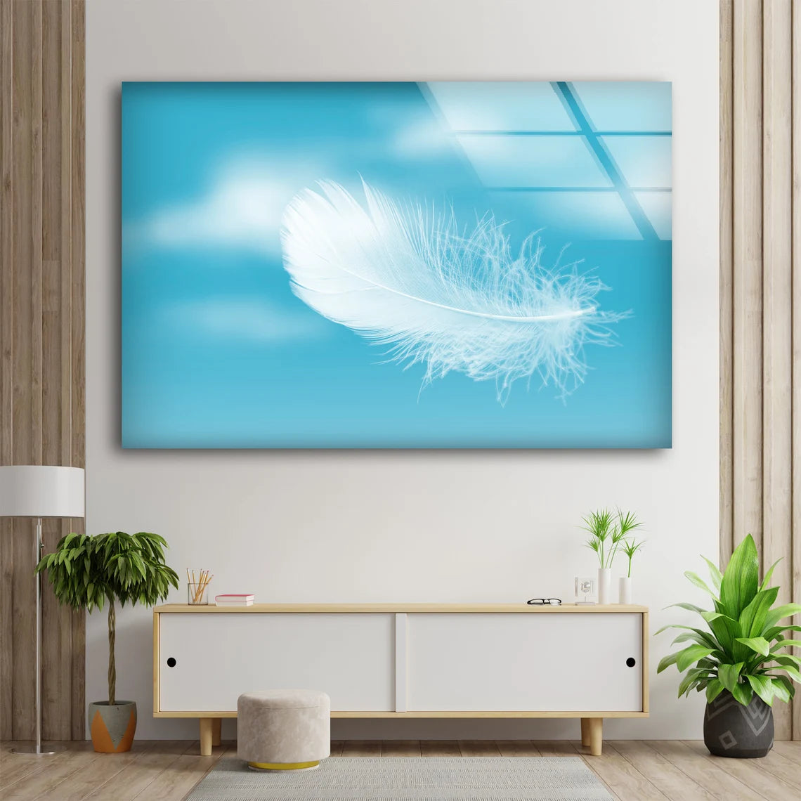 Feather Photograph Acrylic Glass Print Tempered Glass Wall Art 100% Made in Australia Ready to Hang