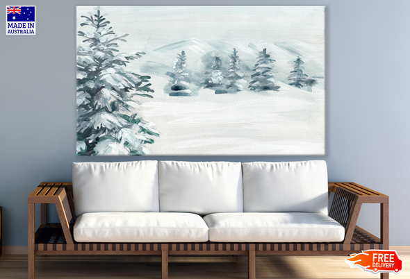 Winter Forest Painting Snow Print 100% Australian Made