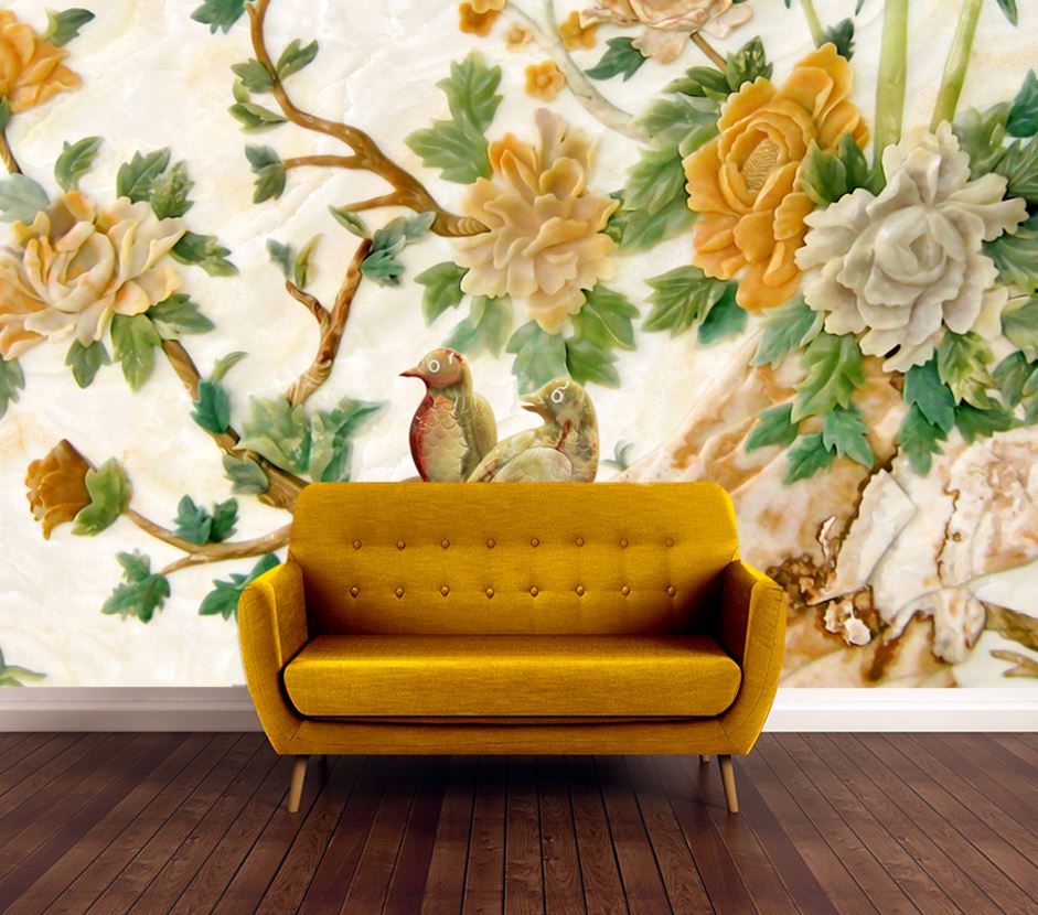 Wallpaper Murals Peel and Stick Removable Birds & Floral Design High Quality