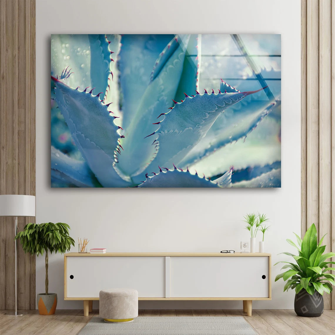 Blue Leaves with Spikes Photograph Acrylic Glass Print Tempered Glass Wall Art 100% Made in Australia Ready to Hang