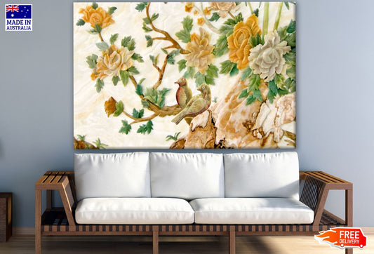 Flowers & Birds Ceramic Design Photograph Print 100% Australian Made