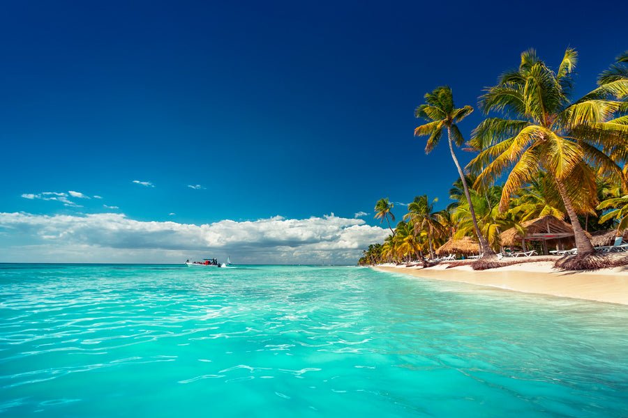 Bella Home Island Beach With Perfect Sunny Sky Print Canvas Ready to hang