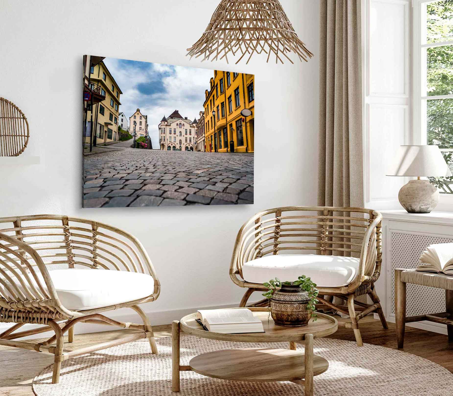 Bella Home Aksla City Alesund Street View Print Canvas Ready to hang