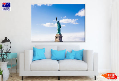 Statue Liberty with Blue Sky View Photograph Print 100% Australian Made