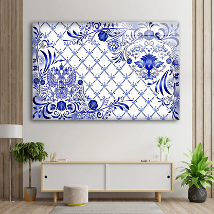 Blue Pattern Design Acrylic Glass Print Tempered Glass Wall Art 100% Made in Australia Ready to Hang