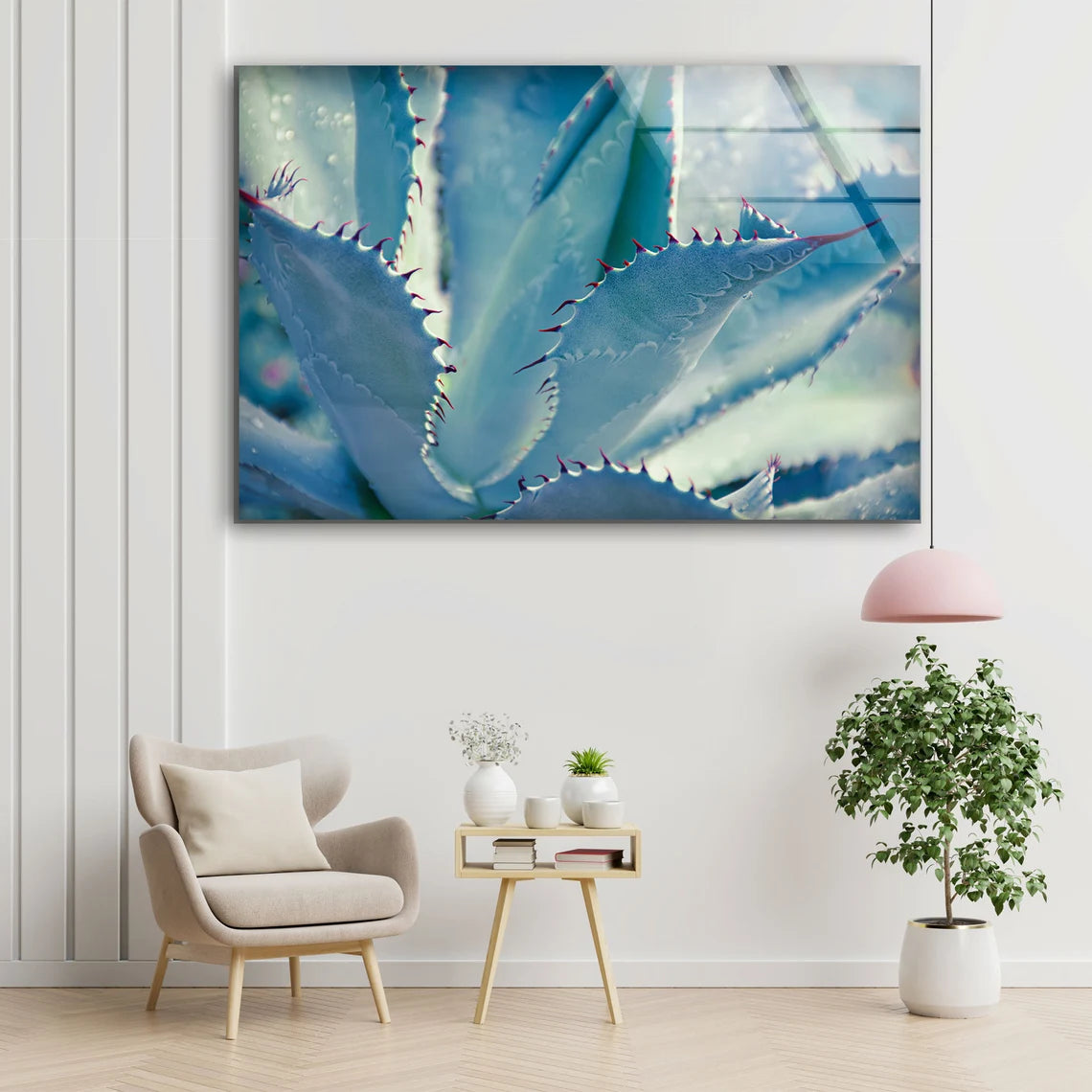 Blue Leaves with Spikes Photograph Acrylic Glass Print Tempered Glass Wall Art 100% Made in Australia Ready to Hang