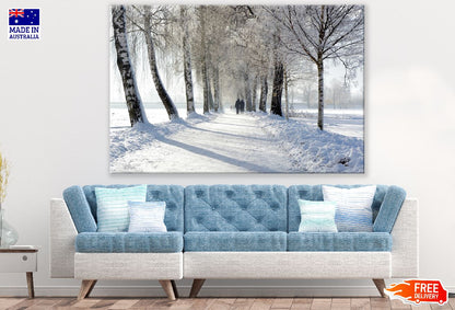 Snow Tree Lined Avenue Photograph Print 100% Australian Made