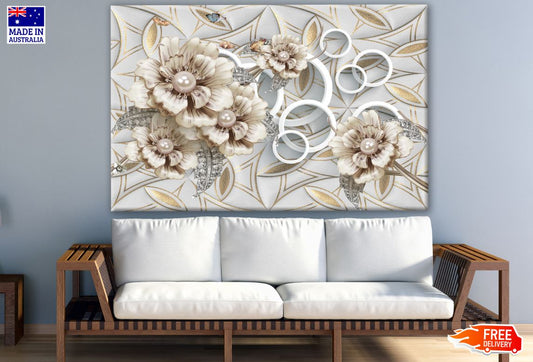 Flowers 3D Design Print 100% Australian Made