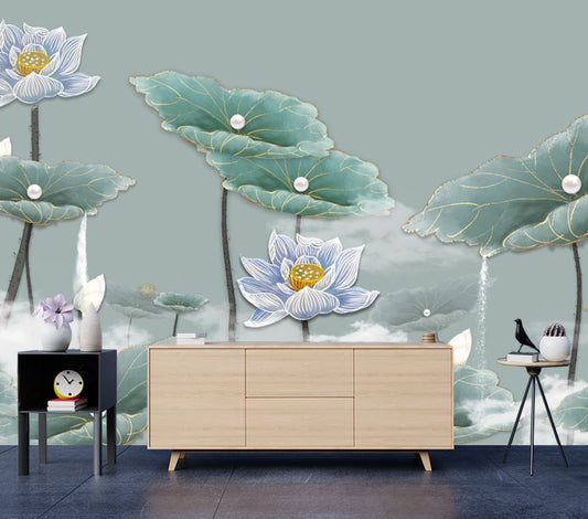 Wallpaper Murals Peel and Stick Removable Floral Design High Quality