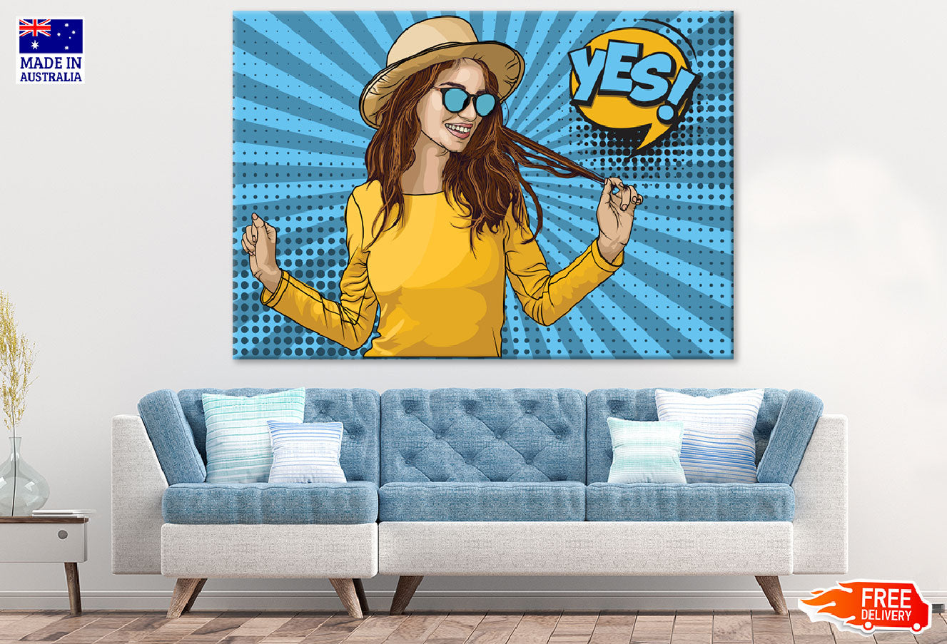 Yes Quote & Dancing Girl Illustration Print 100% Australian Made