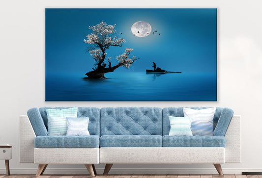 Fishing Under Moonlight Painting Print 100% Australian Made