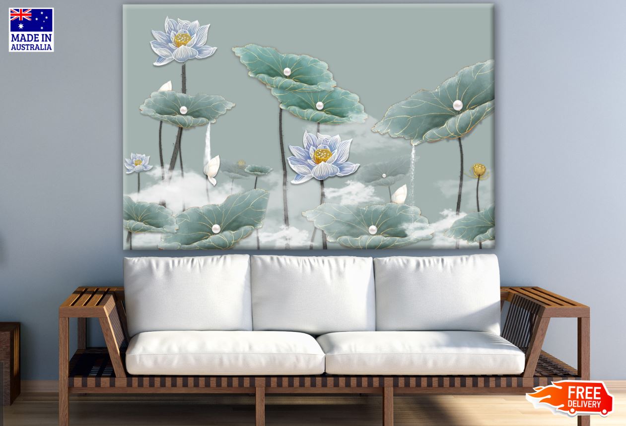 Green & Gold Floral 3D Design Print 100% Australian Made