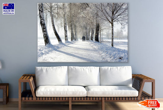 Snow Tree Lined Avenue Photograph Print 100% Australian Made