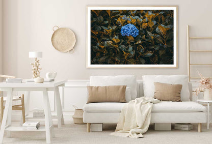 Blue Flowers with Plants View Photograph Home Decor Premium Quality Poster Print Choose Your Sizes