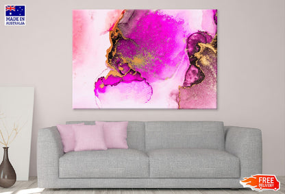 Pink & Gold Liquid Abstract Design Print 100% Australian Made