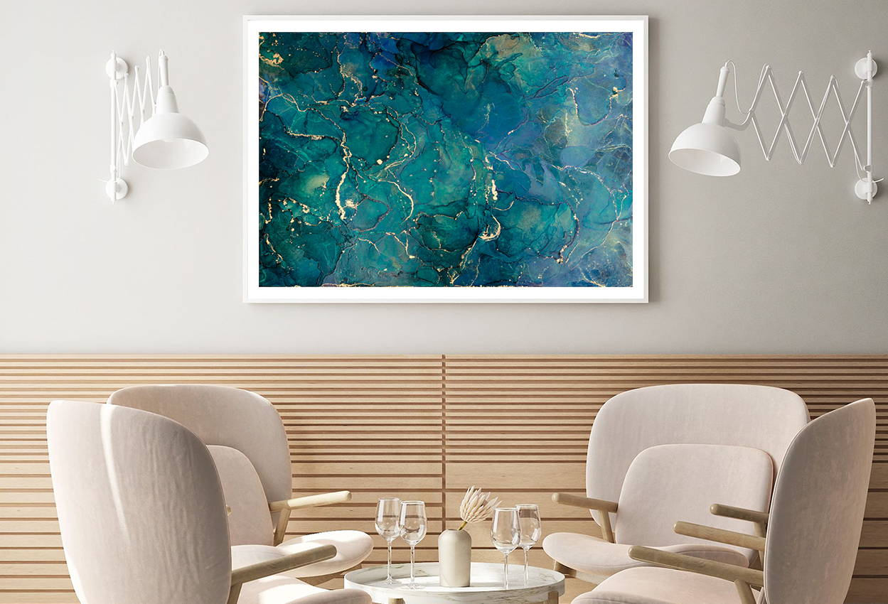 Blue & Green Abstract Design Home Decor Premium Quality Poster Print Choose Your Sizes