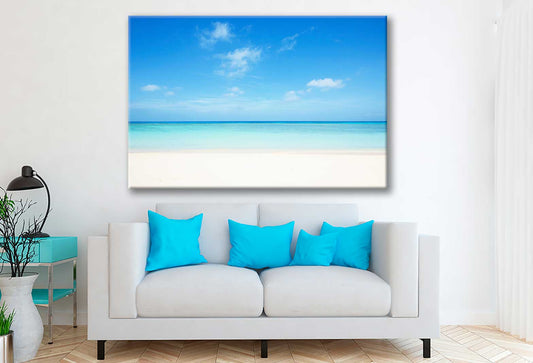 Bella Home Tropical Beach View With Sky Print Canvas Ready to hang