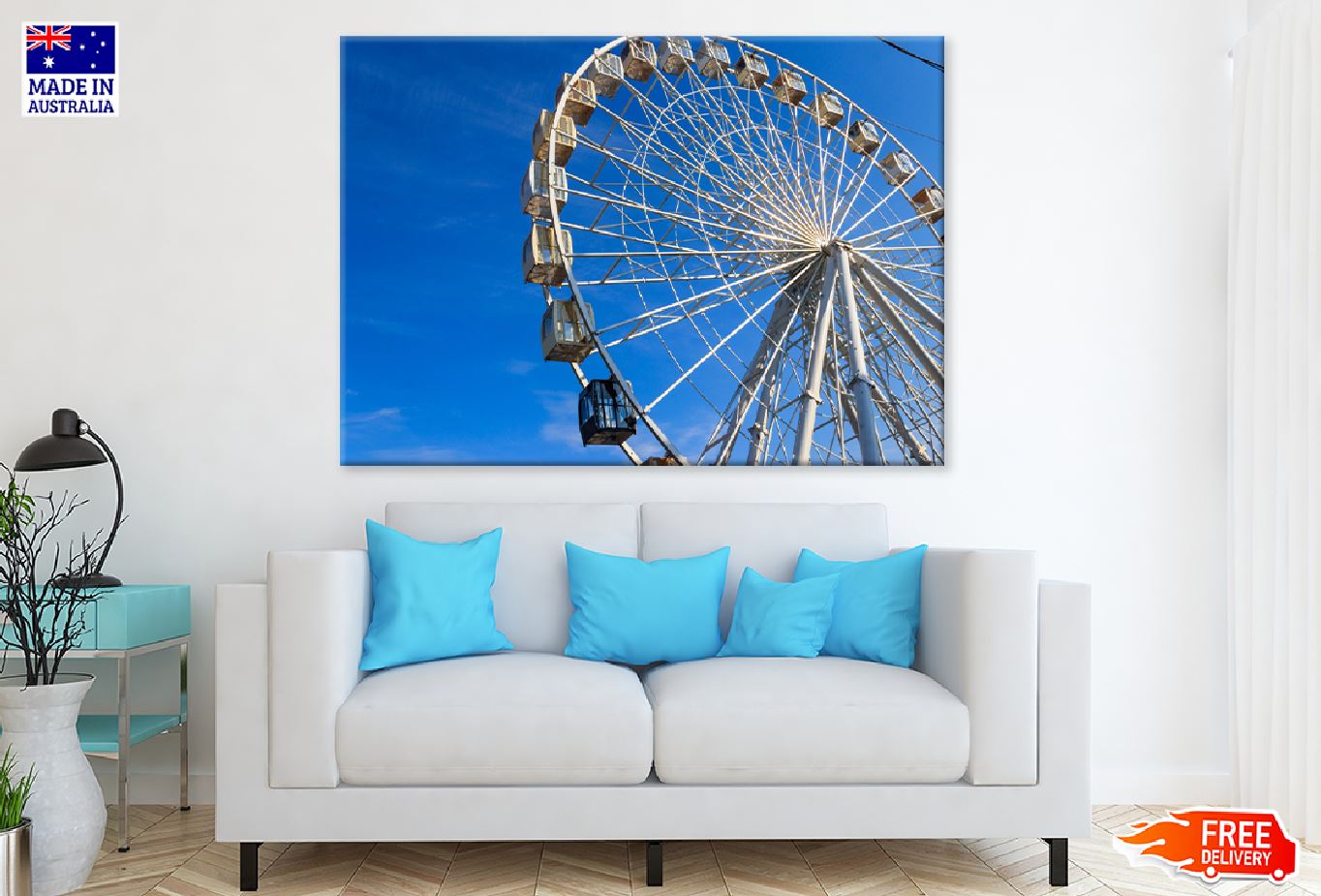 Ferris Wheel Sky View Photograph in Kontraktova Kiev Print 100% Australian Made