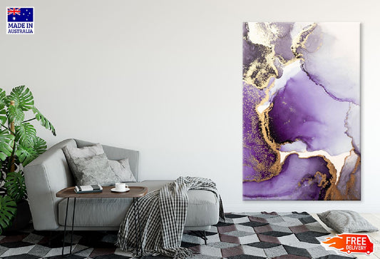 Purple & Gold Splash Abstract Design Print 100% Australian Made