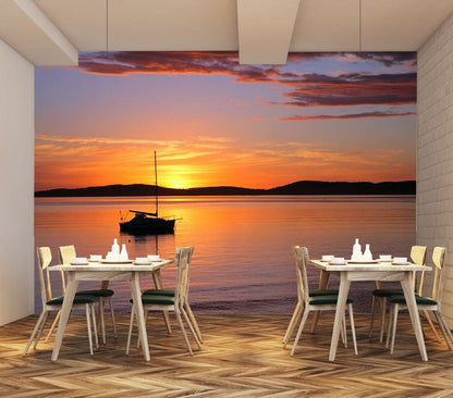 Wallpaper Murals Peel and Stick Removable Beach Sunset High Quality