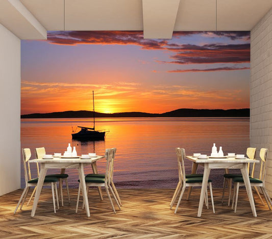 Wallpaper Murals Peel and Stick Removable Beach Sunset High Quality