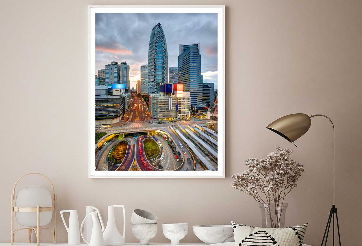 Highway & Shinjuku City Skyline View Photograph Home Decor Premium Quality Poster Print Choose Your Sizes