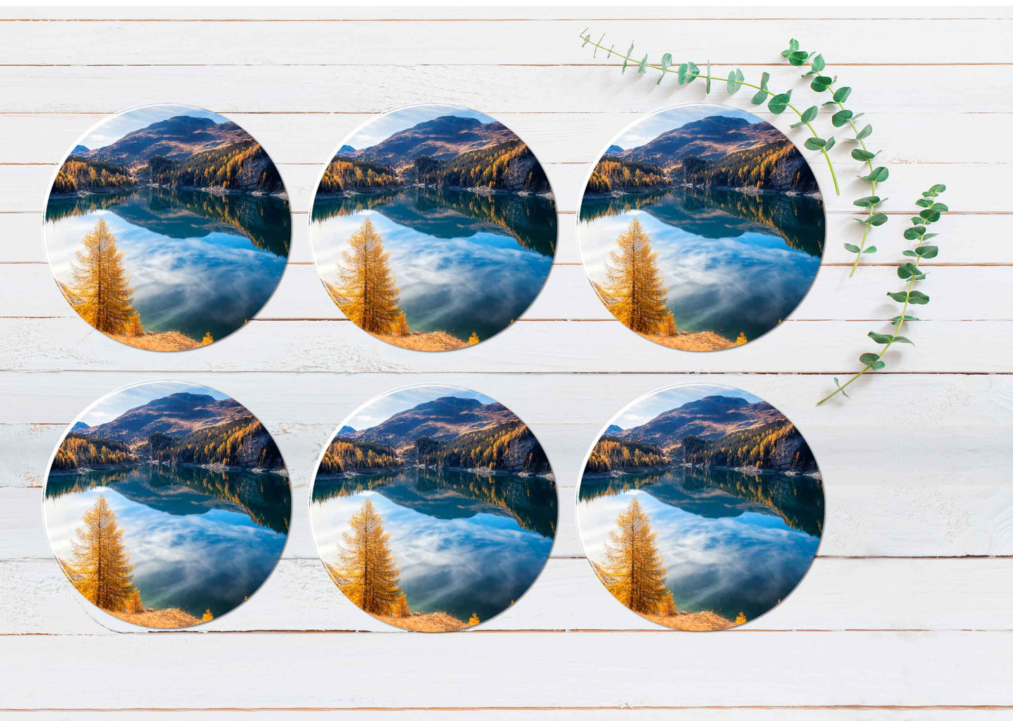 Part of The Parc Ela Nature Park Coasters Wood & Rubber - Set of 6 Coasters